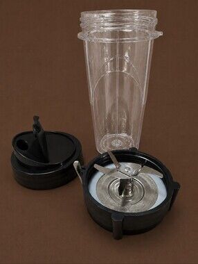 Oster Pro 1200 Blender 24oz Smoothie Cup To Go Clear Jar Black Slide Lid OEM
